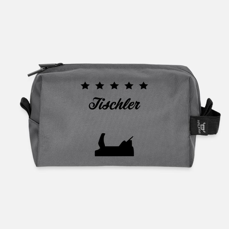 Tischler 5 Sterne schwarz - Recycelte Kulturtasche - Anthrazit