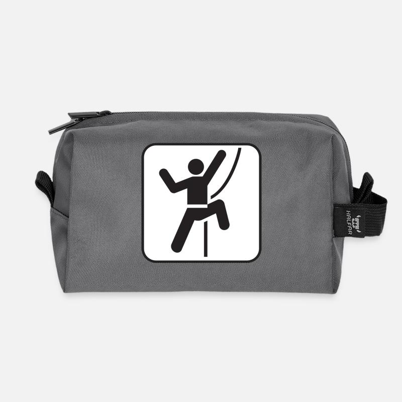 rope climbing - Recycled Toiletry Zip Bag - anthracite
