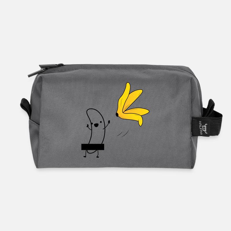 banana - Recycled Toiletry Zip Bag - anthracite