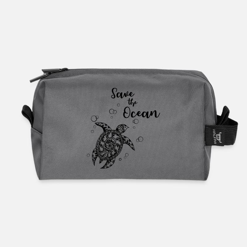 Save the Ocean - Turtle - Recycelte Kulturtasche - Anthrazit