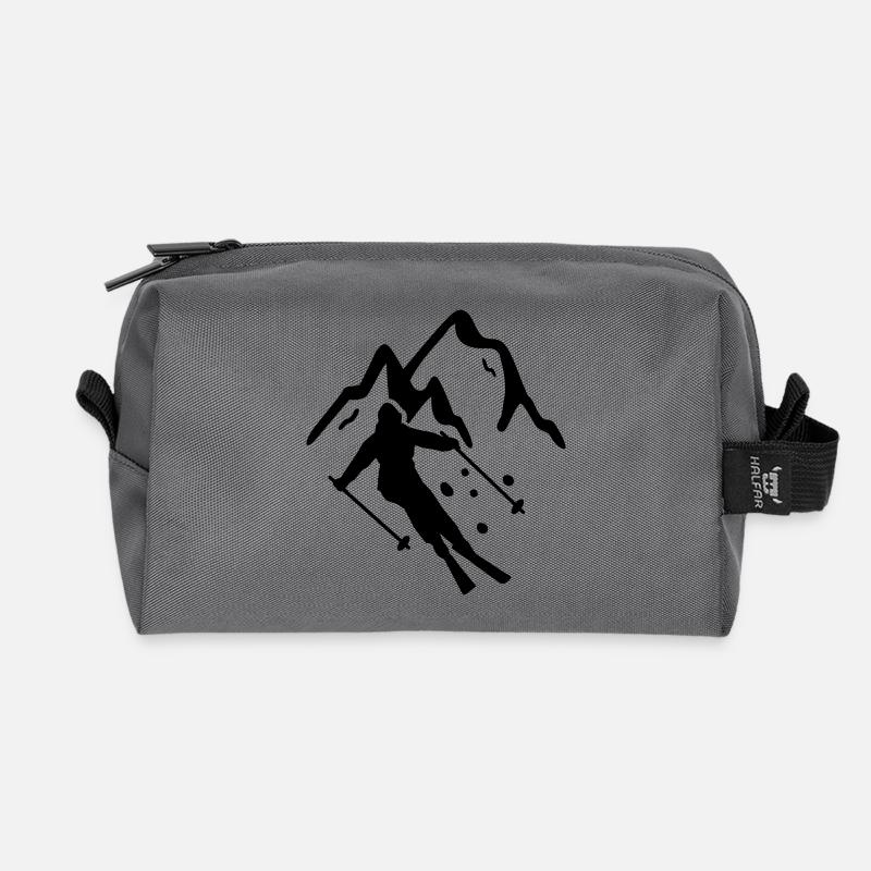 Skifahren - Recycelte Kulturtasche - Anthrazit