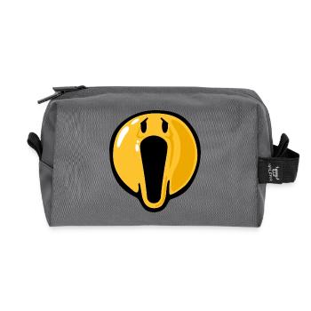 Smiley scream - Recycled Toiletry Zip Bag - anthracite - Front