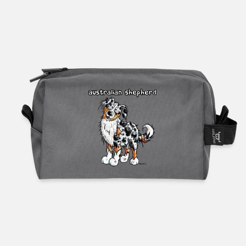 Süßer Australian Shepherd - Recycelte Kulturtasche - Anthrazit