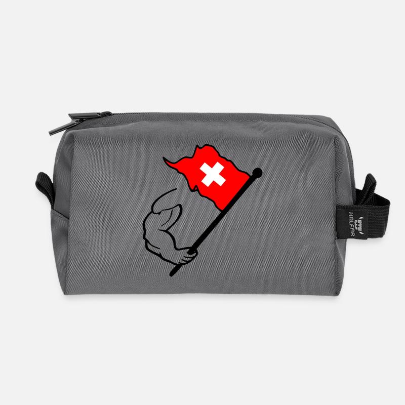 Schweiz Flagge - Recycelte Kulturtasche - Anthrazit