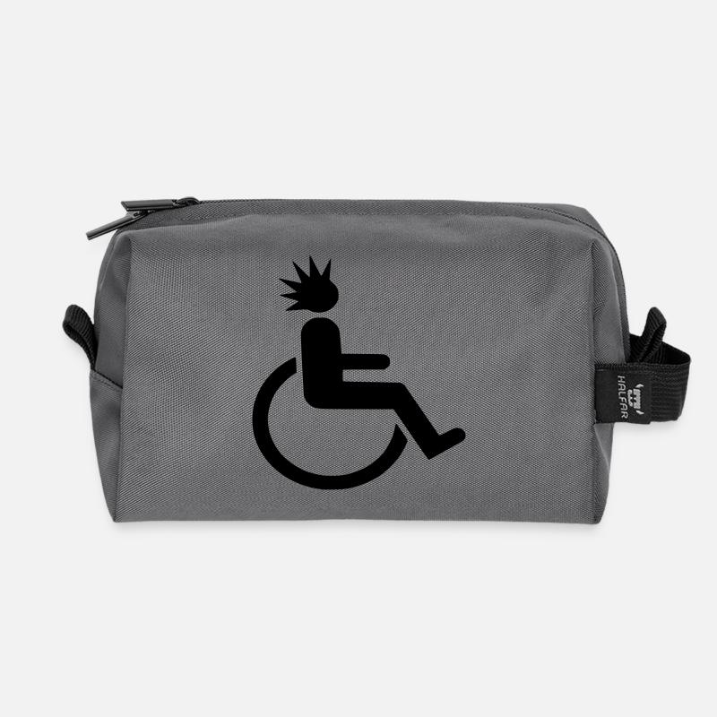 Rollstuhlfahrer mit Punk-Frisur # - Recycelte Kulturtasche - Anthrazit