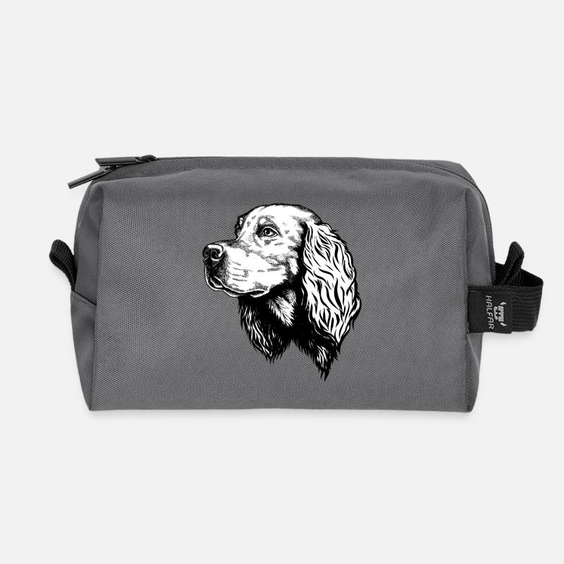 Gordon Setter Portrait - Recycelte Kulturtasche - Anthrazit