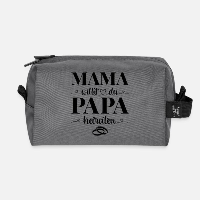 Heiratsantrag Antrag Mama willst du Papa heiraten - Recycelte Kulturtasche - Anthrazit