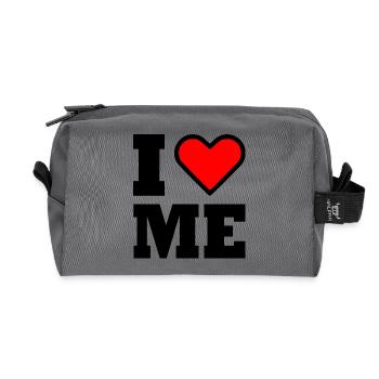 I love me - Recycelte Kulturtasche - Anthrazit - Vorne