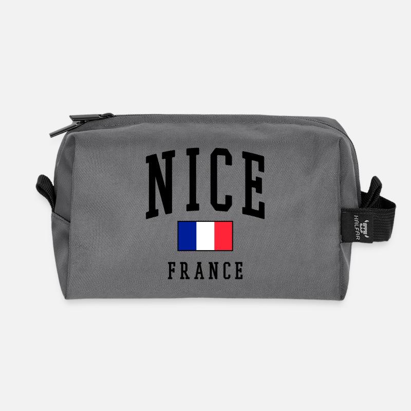 Nizza - Frankreich - Flagge - Recycelte Kulturtasche - Anthrazit
