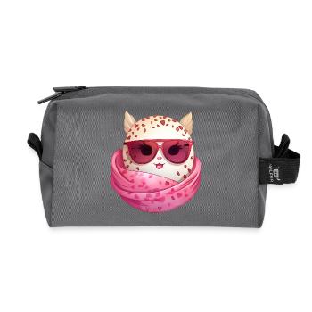 Kawaii Easter egg with ears and sunglasses Funny - Recycled Toiletry Zip Bag - anthracite - Front