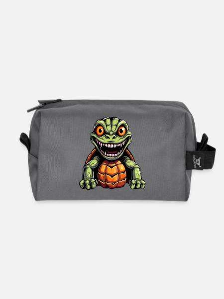 Horror-Schildkröte: Gruseliger Halloween-Kürbiskör - Recycelte Kulturtasche - Anthrazit