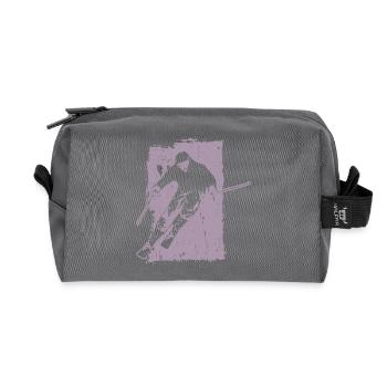 Skiing adventures in grunge style: winter magic in the - Recycled Toiletry Zip Bag - anthracite - Front