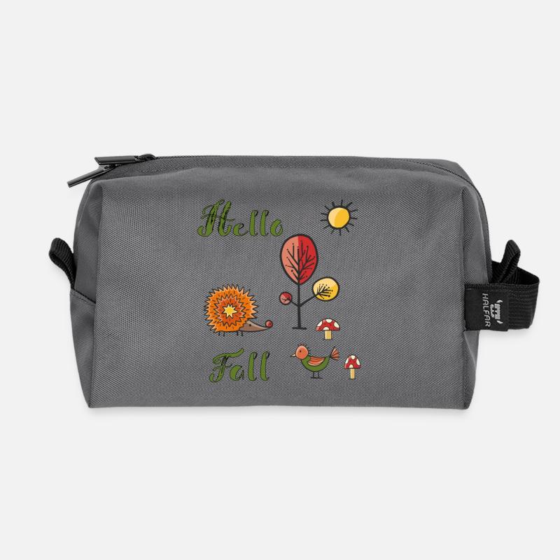 Hello Fall - Recycelte Kulturtasche - Anthrazit