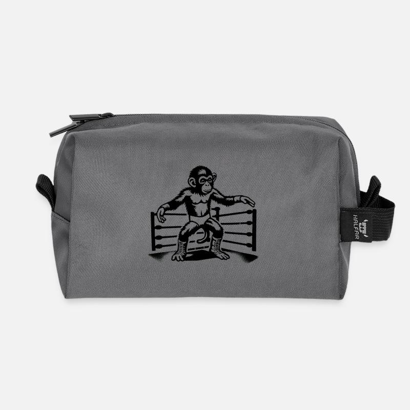 Wrestling Monkey World - Recycelte Kulturtasche - Anthrazit