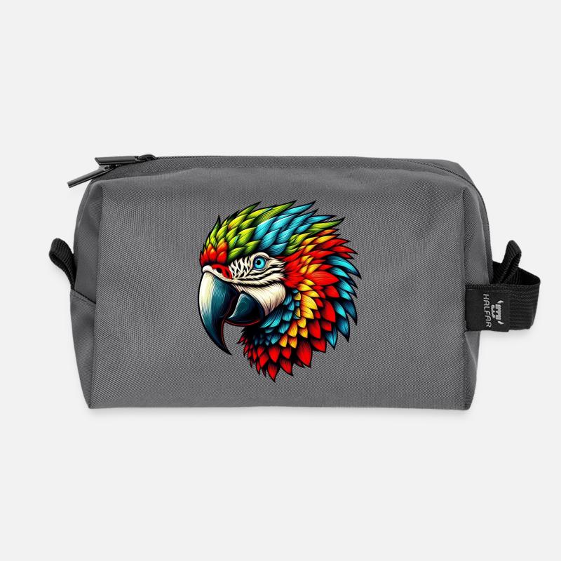 Papagei - Recycelte Kulturtasche - Anthrazit
