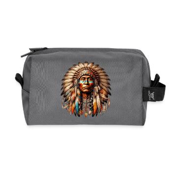 Amérindien Peau rouge d’Amérique - Trousse de toilette en tissu recyclé - anthracite - Devant