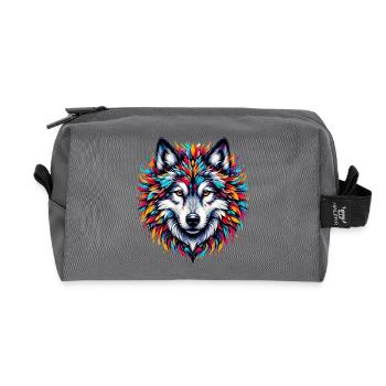 Wolf - Recycled Toiletry Zip Bag - anthracite - Front