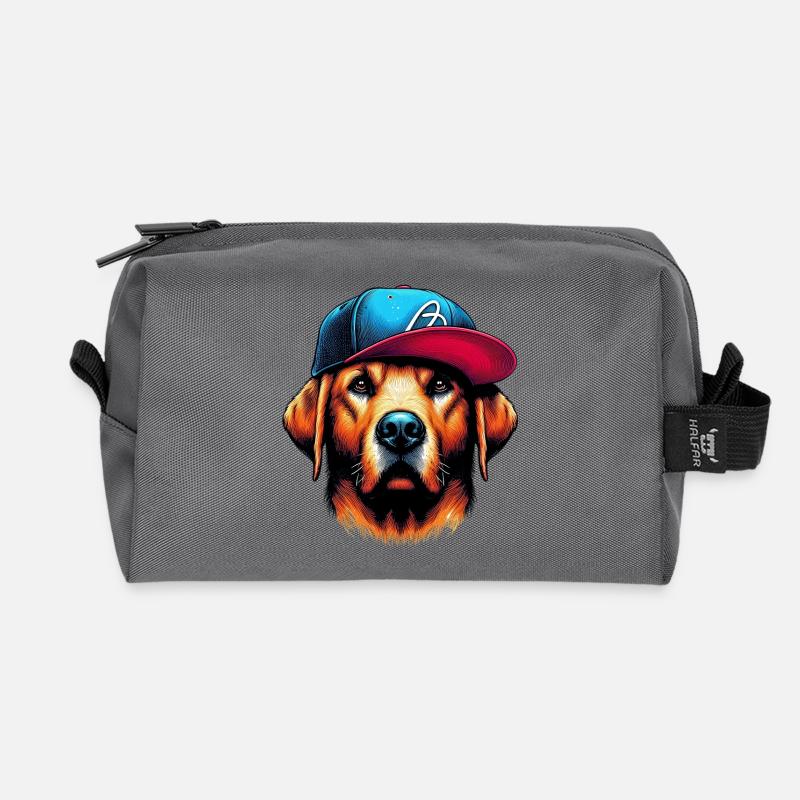 Hund - Recycelte Kulturtasche - Anthrazit