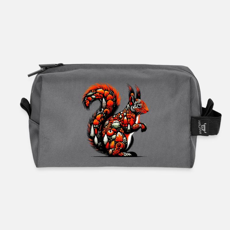 Eichhörnchen - Recycelte Kulturtasche - Anthrazit