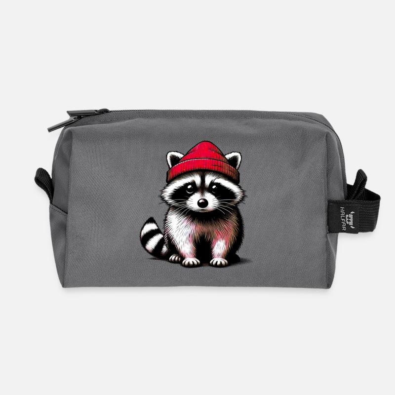 Waschbär - Recycelte Kulturtasche - Anthrazit