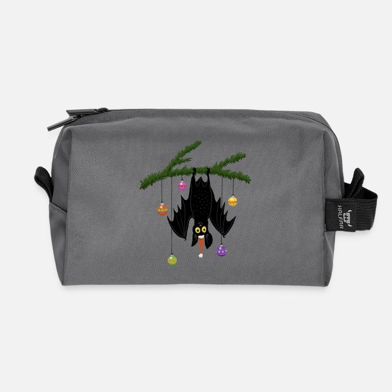 Weihnachtsfledermaus - Recycelte Kulturtasche - Anthrazit