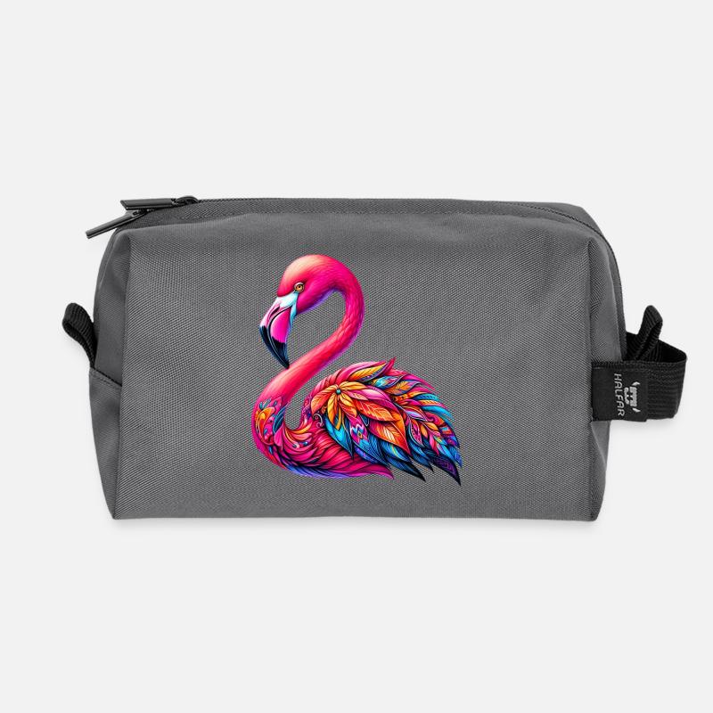 Flamingo - Recycelte Kulturtasche - Anthrazit