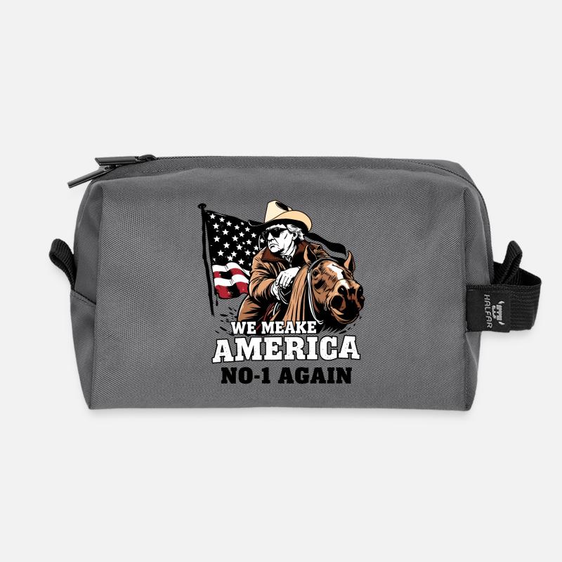 Amerika Cowboy - Recycelte Kulturtasche - Anthrazit