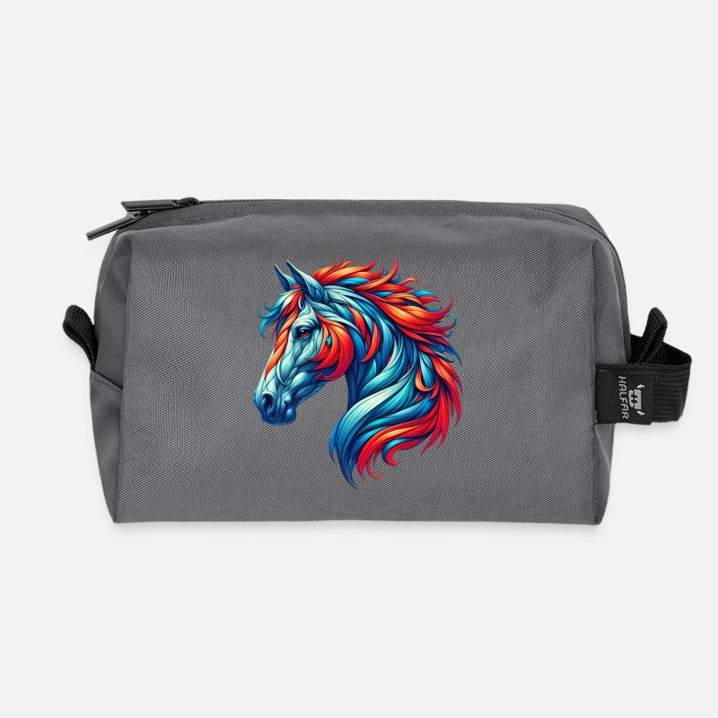 Pferd - Recycelte Kulturtasche - Anthrazit
