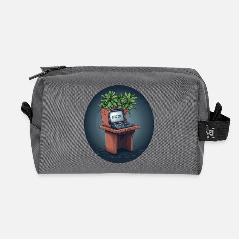 Game Over? Restart – Arcade trifft Natur - Recycelte Kulturtasche - Anthrazit