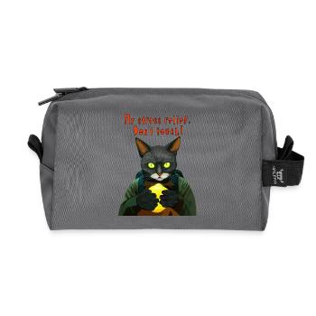 Cyber Black Cat: Mein Stressabbau - Recycelte Kulturtasche - Anthrazit - Vorne