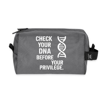 Check your DNA - Recycled Toiletry Zip Bag - anthracite - Front
