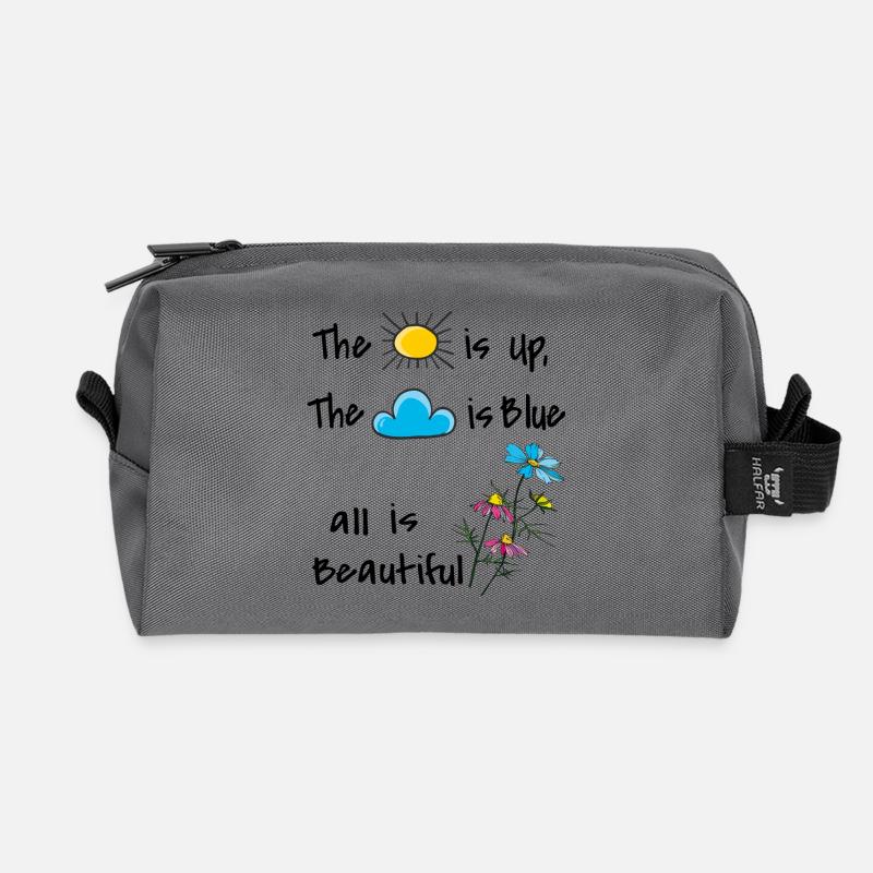 Life is beautiful - Recycelte Kulturtasche - Anthrazit