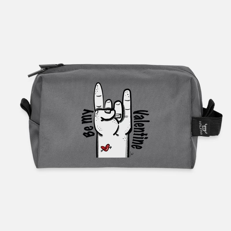 Valentinsgruß - Recycelte Kulturtasche - Anthrazit