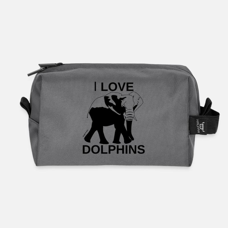 Love animals - Recycled Toiletry Zip Bag - anthracite