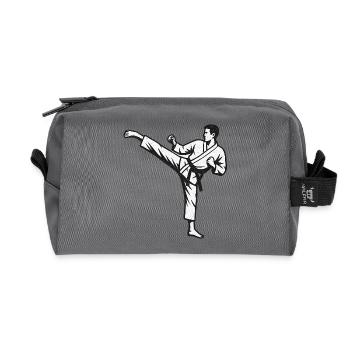 Martial arts - Recycled Toiletry Zip Bag - anthracite - Front