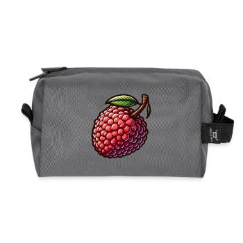 Bunte und detaillierte Litschi-Illustration - Recycelte Kulturtasche - Anthrazit - Vorne