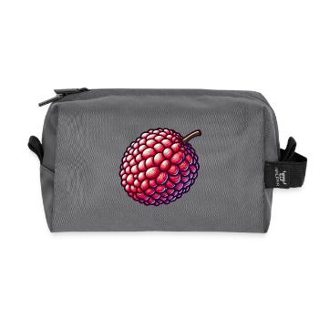 Bunte und detaillierte Litschi-Illustration - Recycelte Kulturtasche - Anthrazit - Vorne