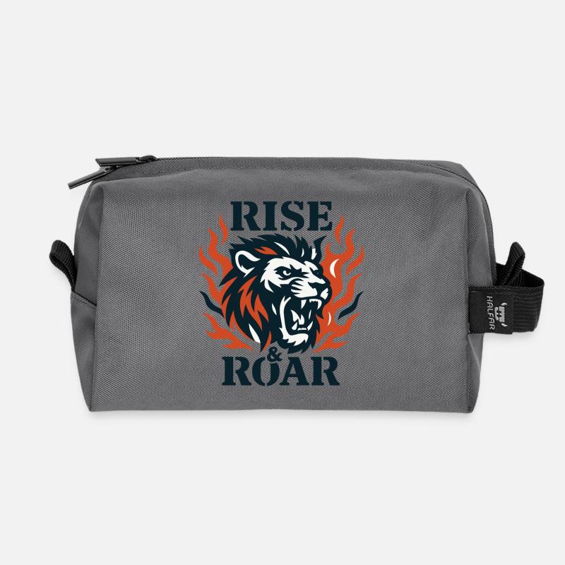 Rise & Roar – Löwenfeuer - Recycelte Kulturtasche - Anthrazit