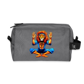 Lion Yoga - Recycled Toiletry Zip Bag - anthracite - Front