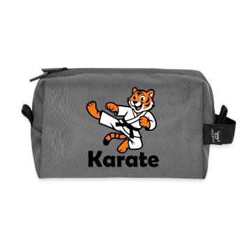Karate Tiger - Recycled Toiletry Zip Bag - anthracite - Front