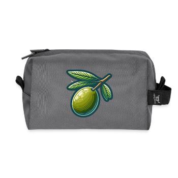 Olive branch motif pour vêtement nature - Trousse de toilette en tissu recyclé - anthracite - Devant