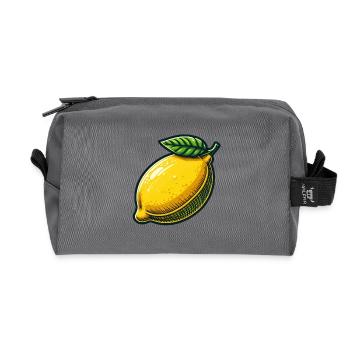 Natürliche illustrierte Zitrone - Recycelte Kulturtasche - Anthrazit - Vorne