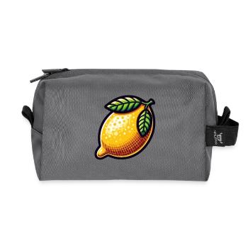 Zitrone Kunst Illustration - Recycelte Kulturtasche - Anthrazit - Vorne