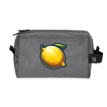 Zitrone Bold Karikatur-Illustration - Recycelte Kulturtasche - Anthrazit - Vorne