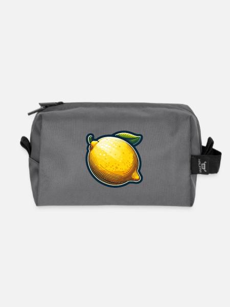 Zitrone Bold Karikatur-Illustration - Recycelte Kulturtasche - Anthrazit