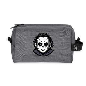 Böse Halloween-Maske monochromer Kapuzenpullover - Recycelte Kulturtasche - Anthrazit - Vorne