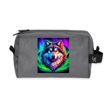 Wolf - Recycled Toiletry Zip Bag - anthracite - Front