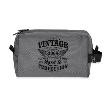 2008_Jahrgang_geboren_Geburtstag_Geschenk - Recycled Toiletry Zip Bag - anthracite - Front