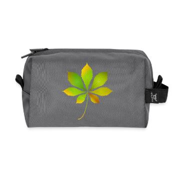 Glowing Chestnut Leaf – Autumnal Nature Motif - Recycled Toiletry Zip Bag - anthracite - Front