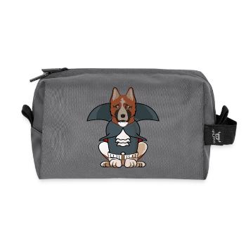American Akita Dog Owner Mom Proud Akita Lover Gif - Recycled Toiletry Zip Bag - anthracite - Front